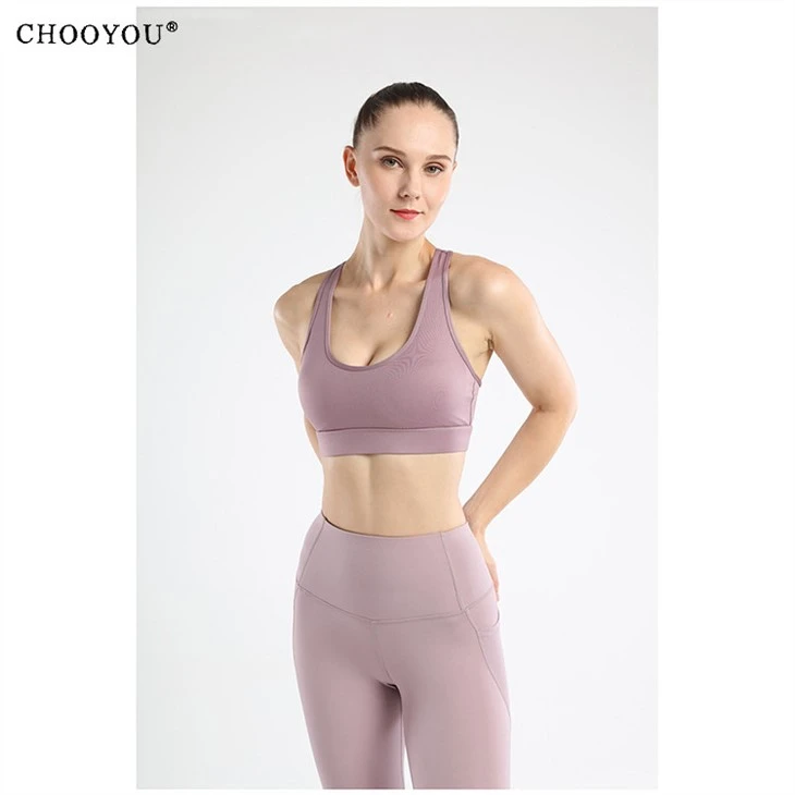 Butang Lengan Kembali Yoga Bra Wanita