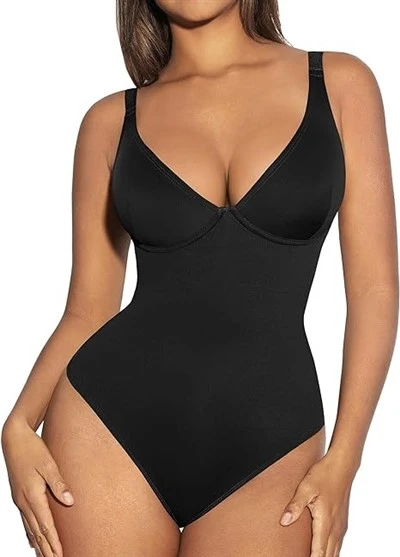 Bodysuits Shapewear Leher Deep V untuk Wanita
